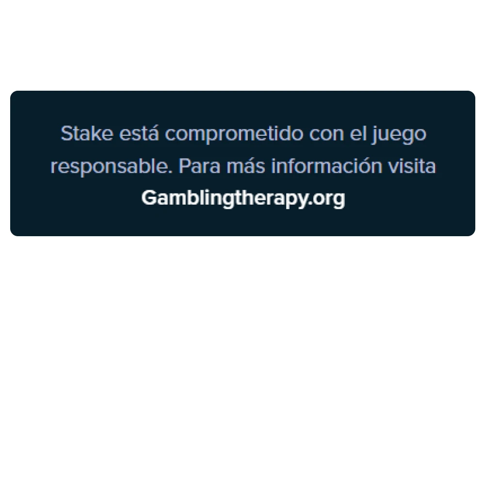 Stake opera de acuerdo con la política de juego responsable.