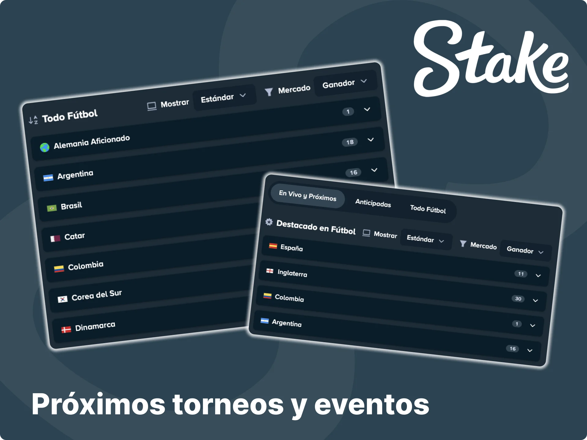 El sitio web Stakes le deleitará con una amplia selección de apuestas en los próximos torneos y eventos de fútbol.